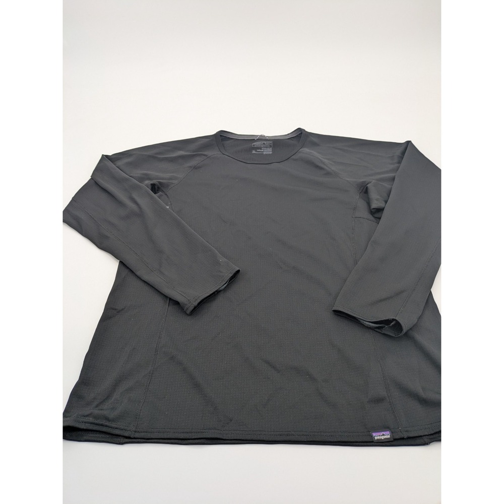 Patagonia Capilene Baselayer Midweight Top Women's XL‎ Black Crew Shirt #44436
